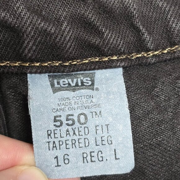 Levis 550 Mom‎ Jeans Womens 16 Brown Tapered Relaxed Fit Y2K Chocolate Denim - Picture 6 of 13